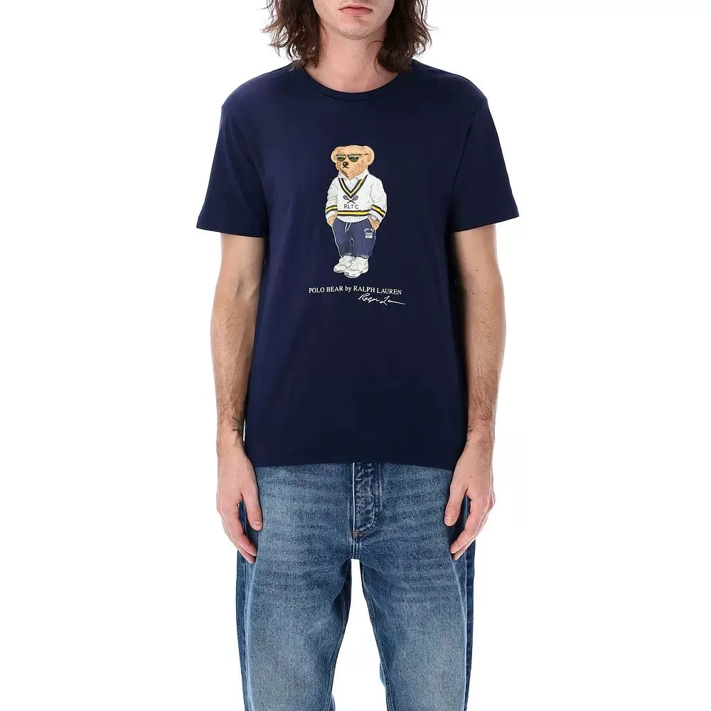 P130 Style number: RL001] Ralph Lauren/Ralph Lauren 25ss new bear print round neck short sleeves are always on the shelves